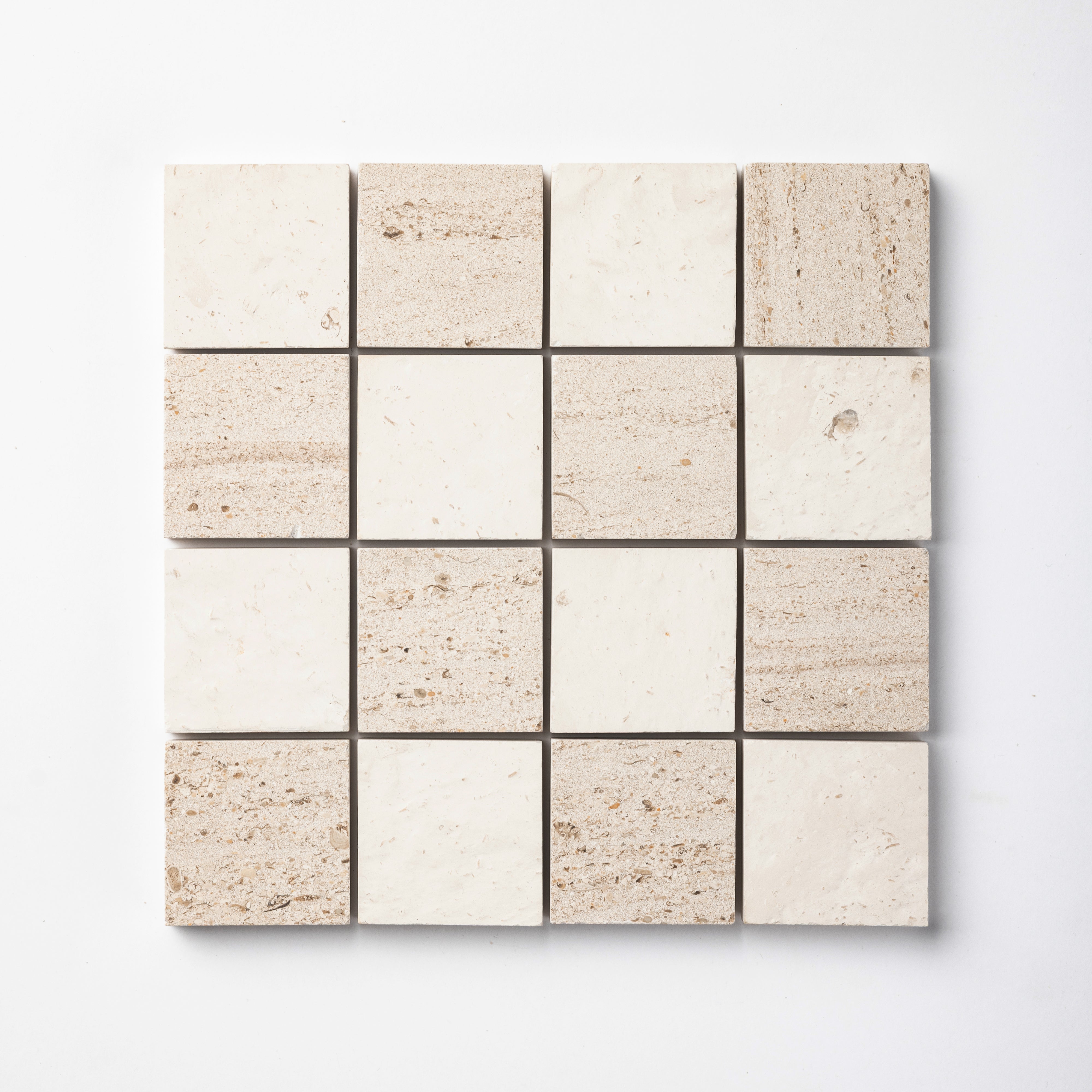 Checker 2x2 Mosaic | Relvinha & Portland Creme Limestone