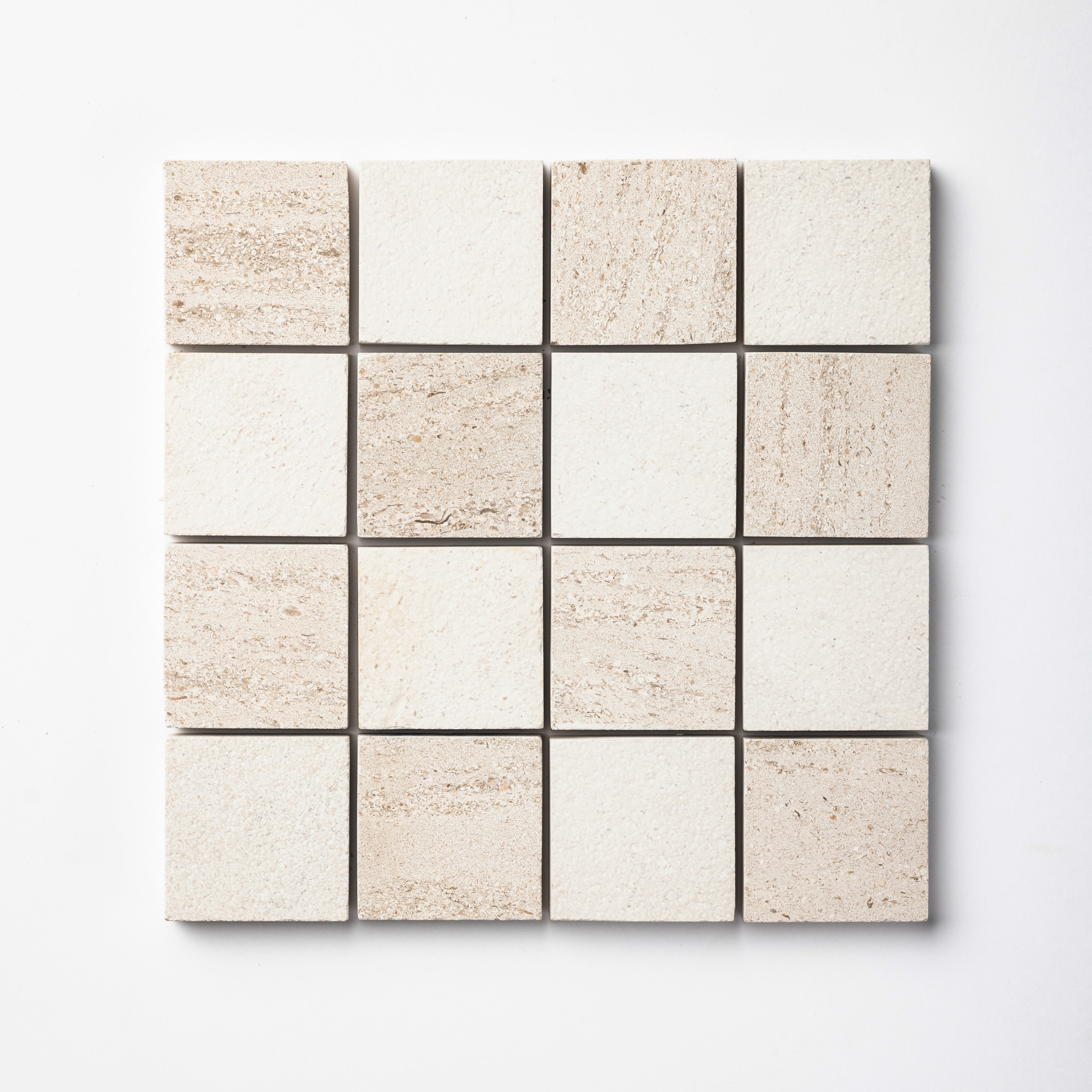 Checker 2x2 Mosaic | Relvinha + Portland Creme Limestone