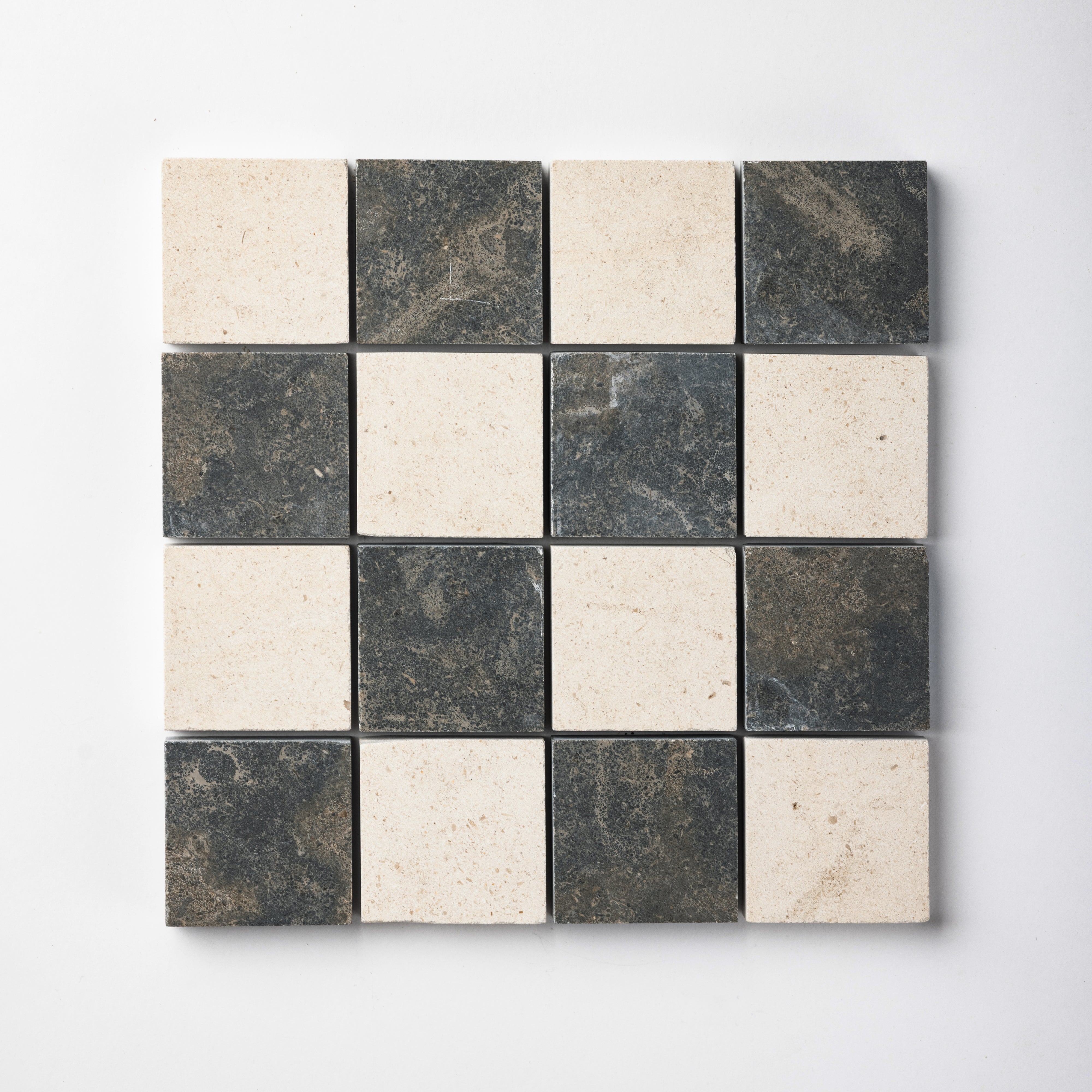 Checker 2x2 Mosaic | Moelanos Limestone + Fatima Limestone