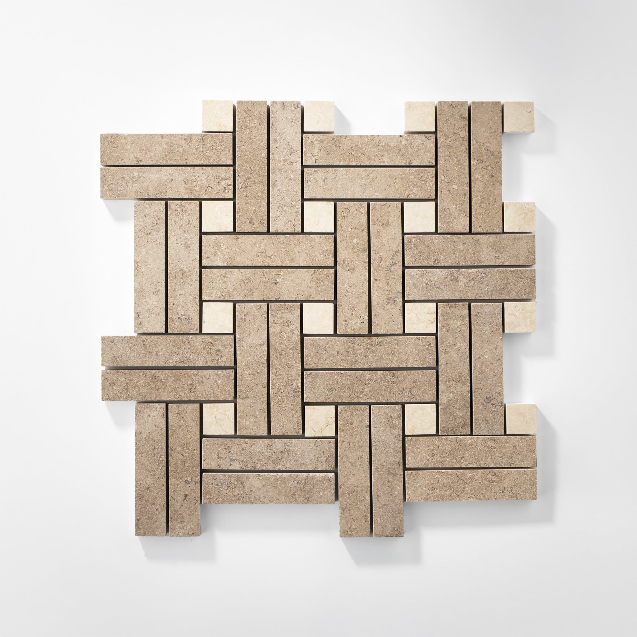 Cléa Mosaic I | White & Beige Limestone