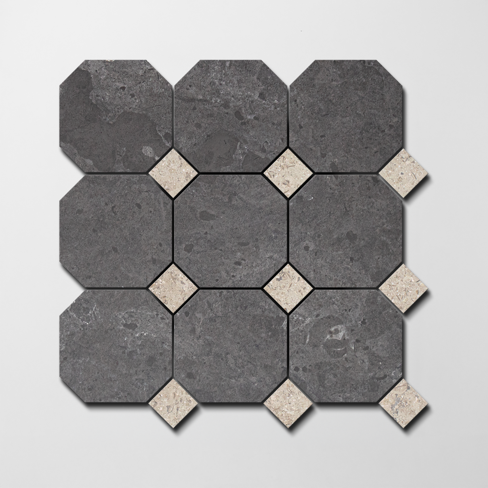 7003 X 7004 | Octagon & Dot Natural Stone Mosaic