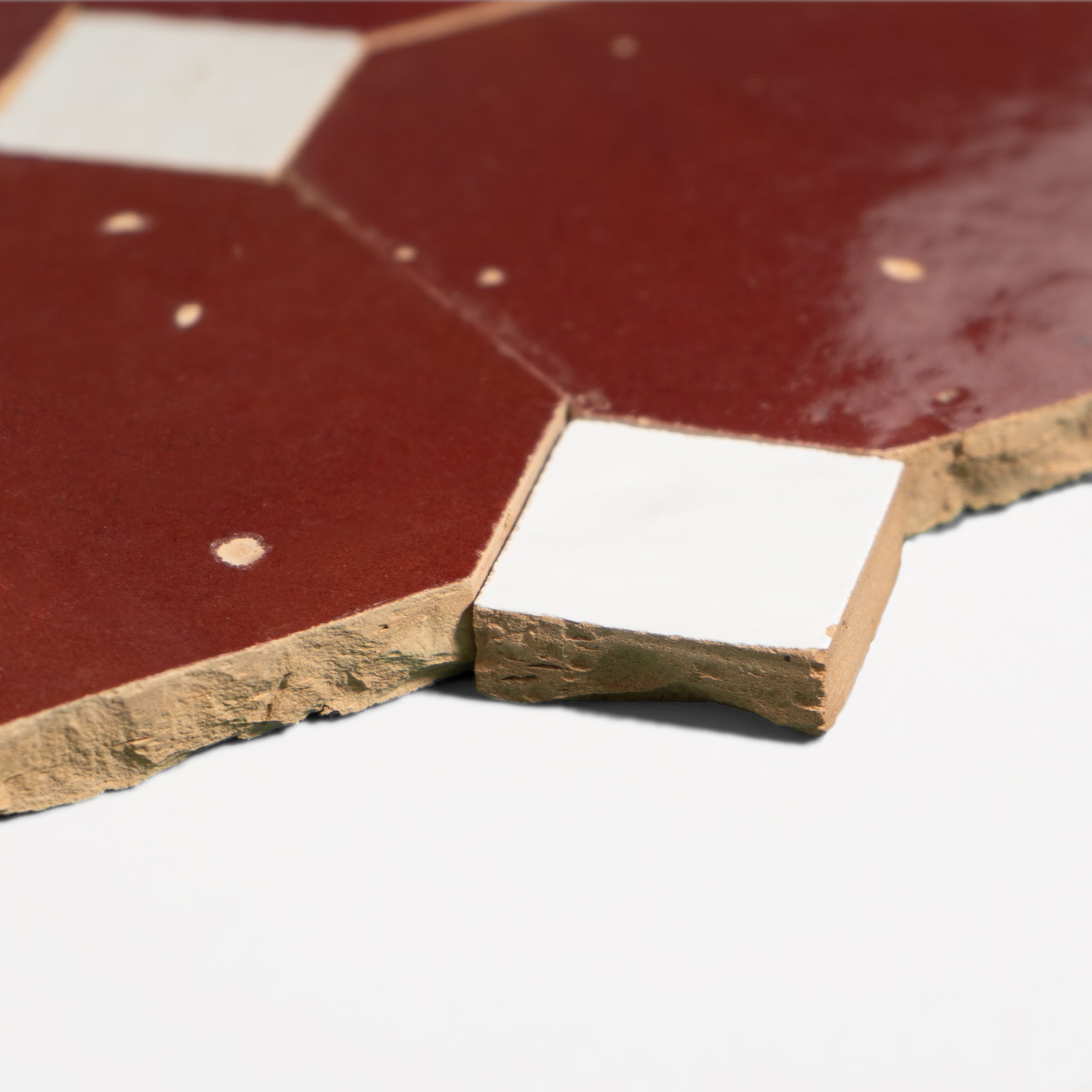 803 Red X 825 White | Octagon & Dot Zellige Mosaic