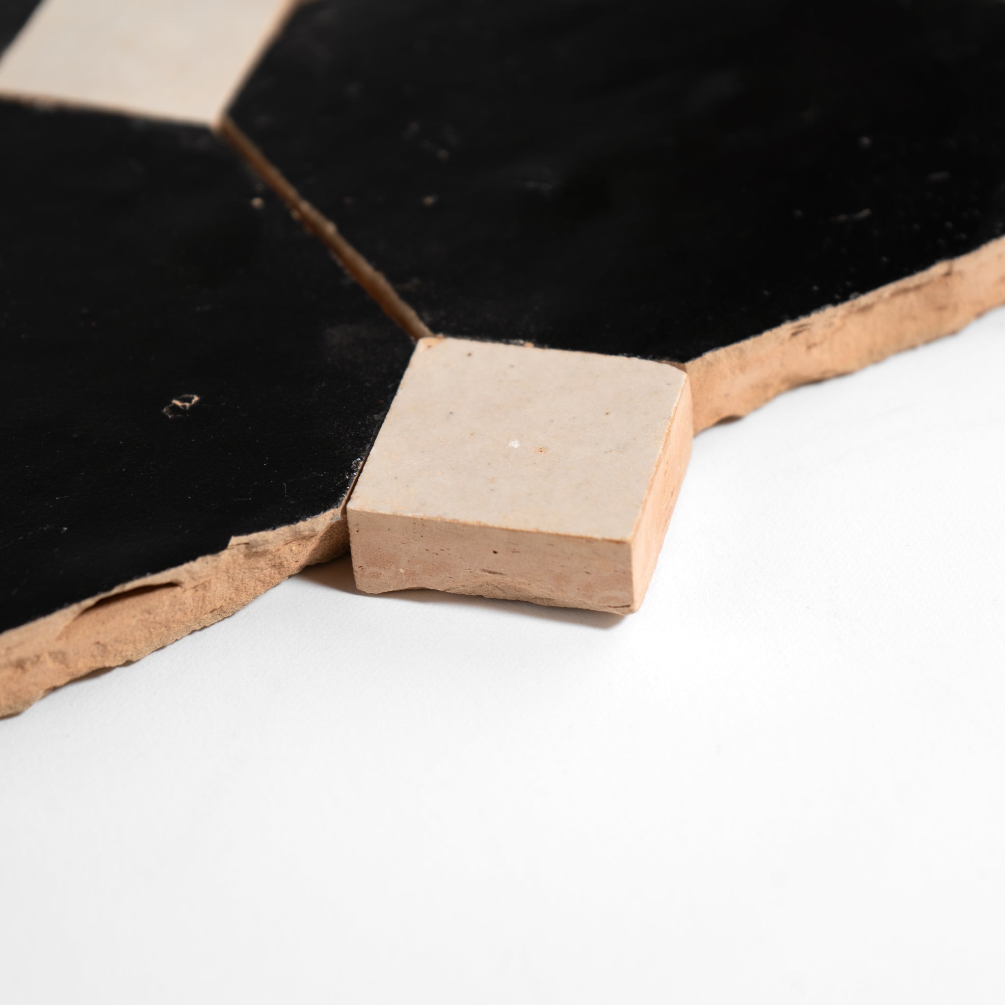 839 Black X 811 DL White | Octagon & Dot Zellige Mosaic