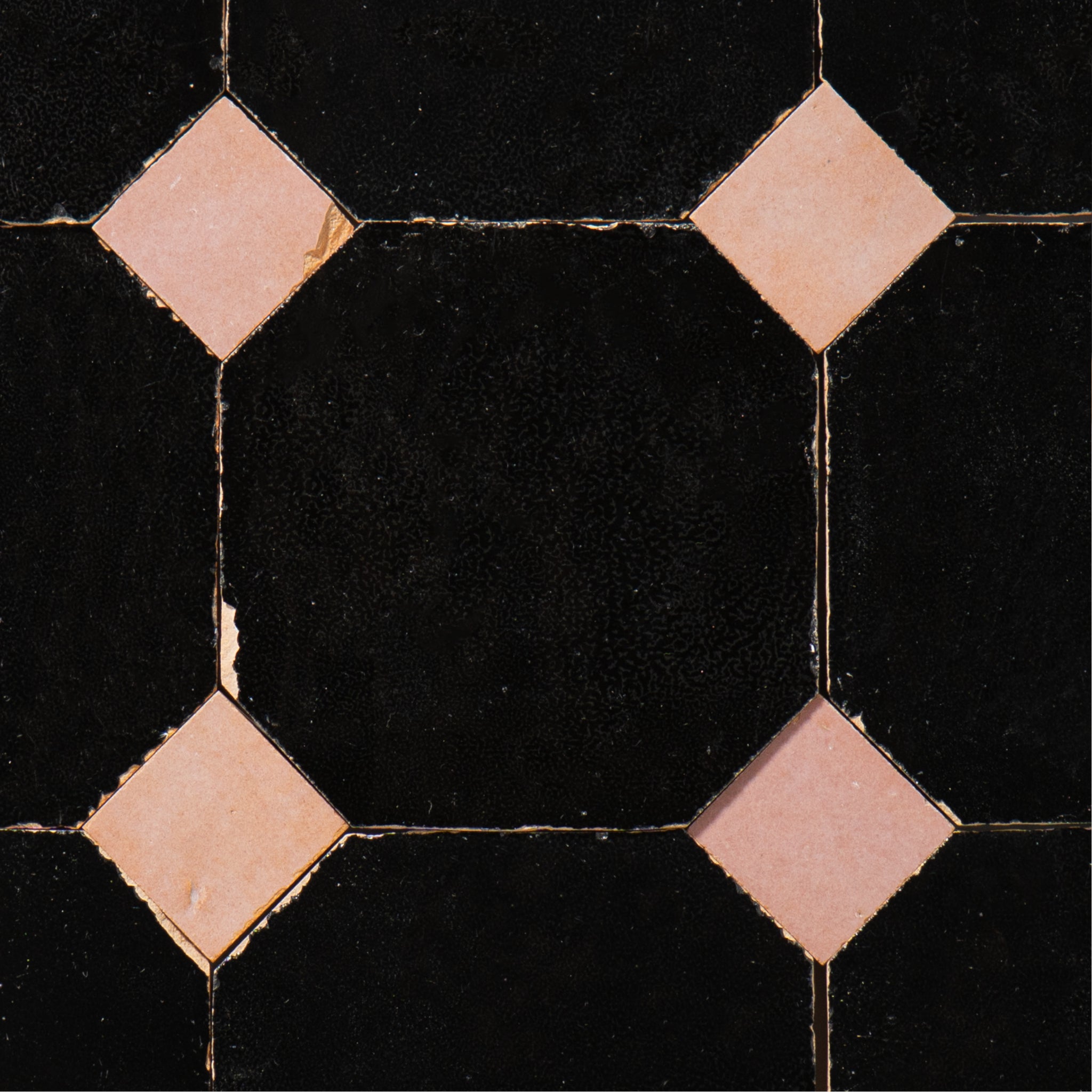 839 Black X 819 Pink | Octagon & Dot Zellige Mosaic