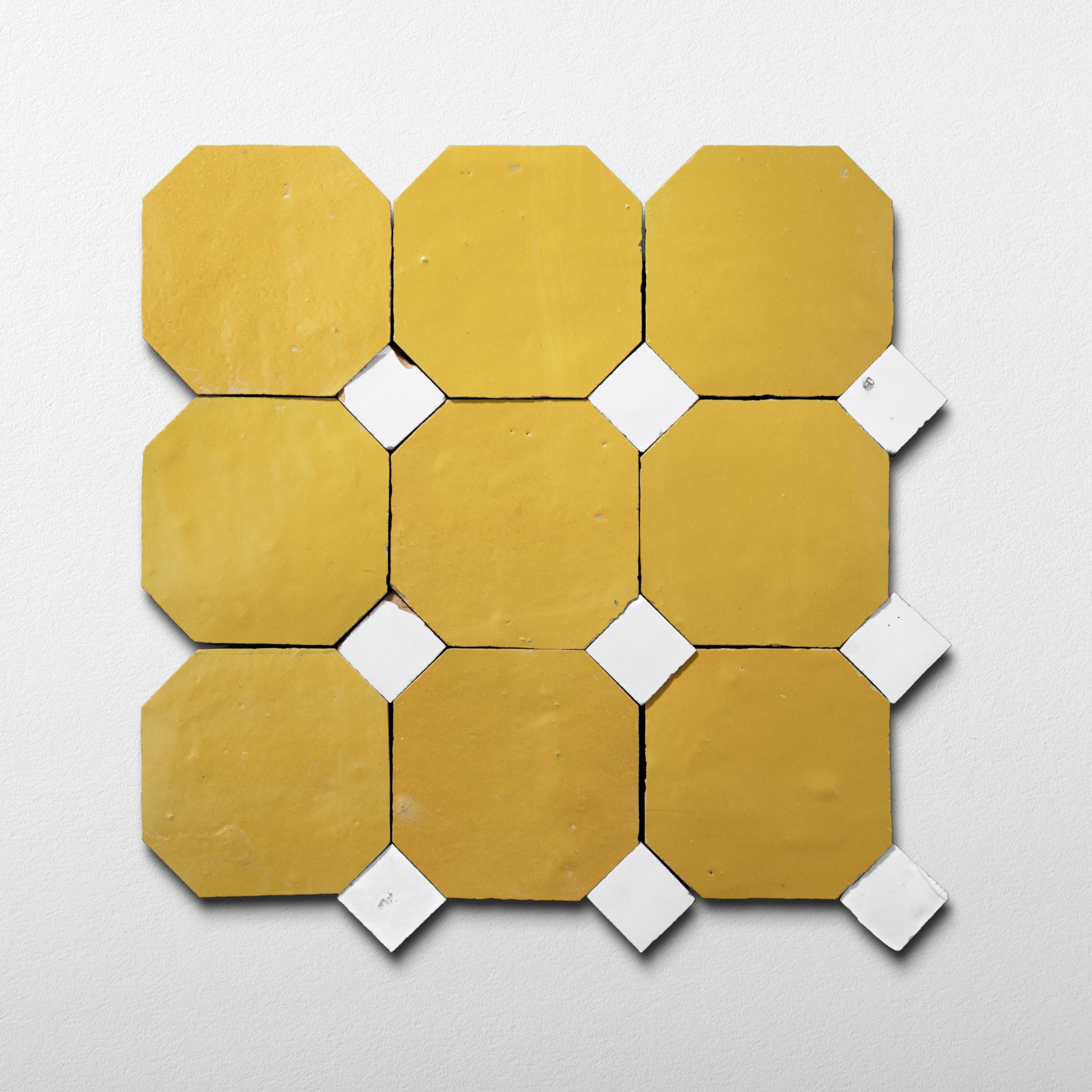 806 Yellow X 825 White | Octagon & Dot Zellige Mosaic