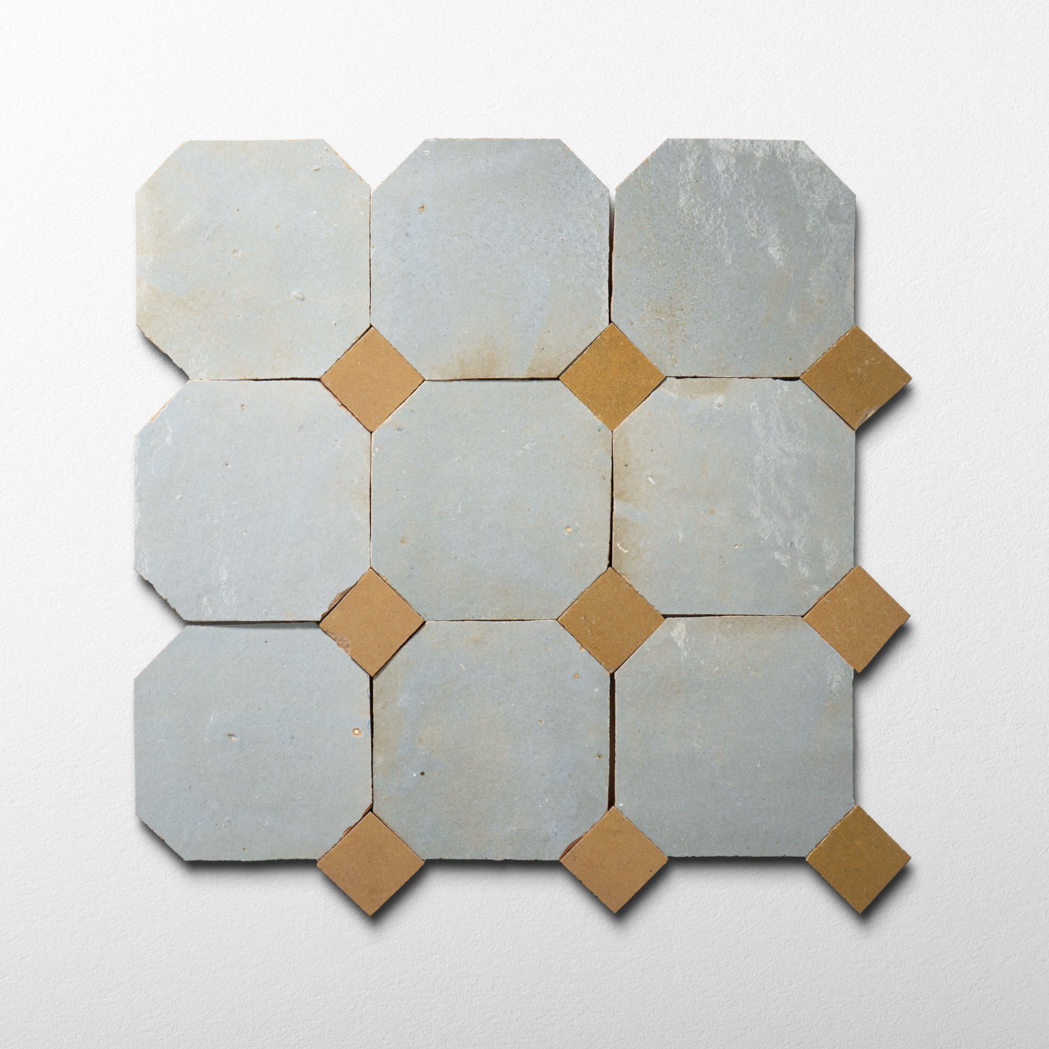 812 White X 823 Yellow | Octagon & Dot Zellige Mosaic