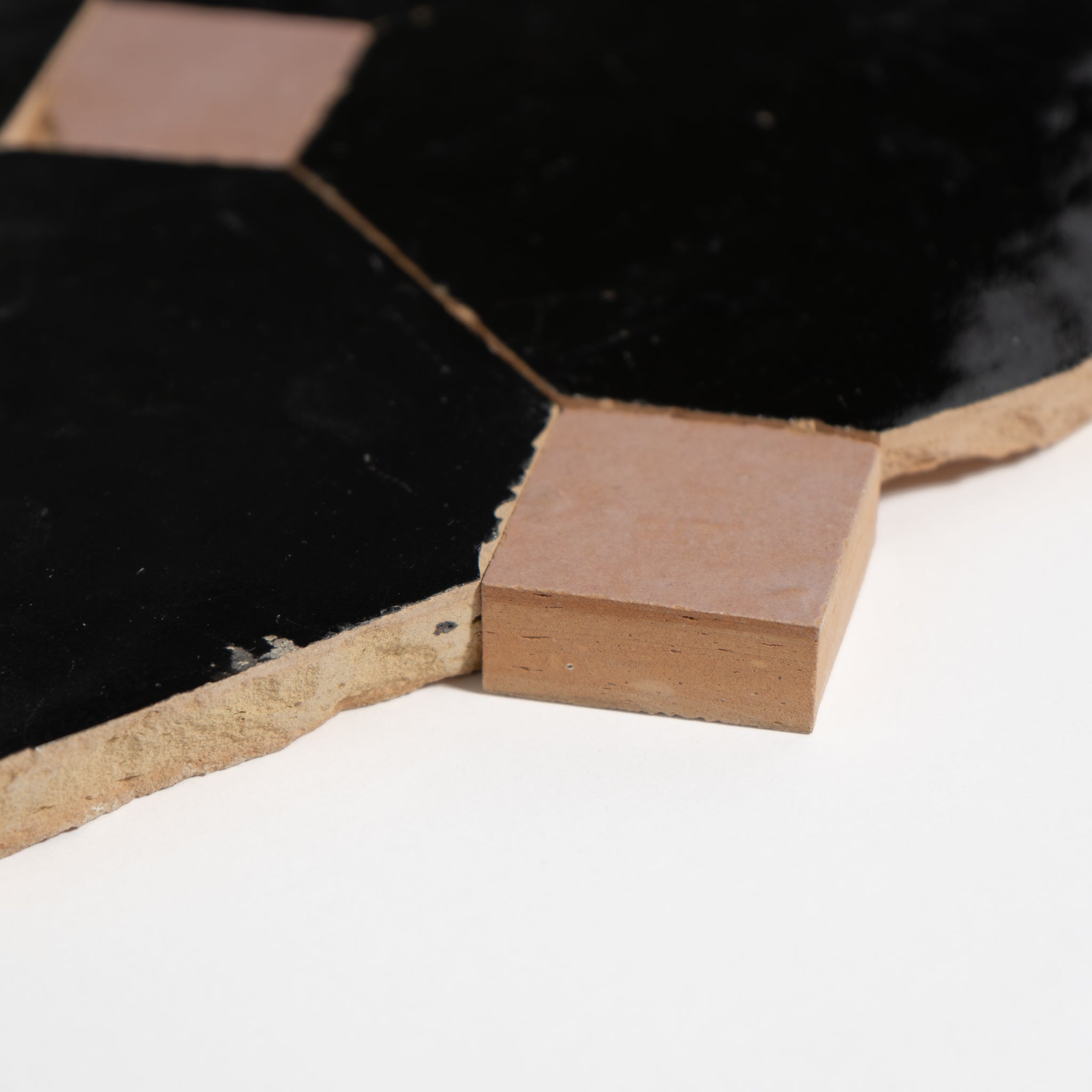 839 Black X 819 Pink | Octagon & Dot Zellige Mosaic