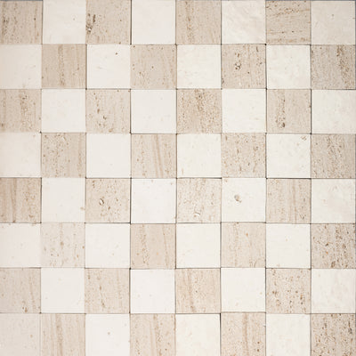 Checker 2x2 Mosaic | Relvinha & Portland Creme Limestone