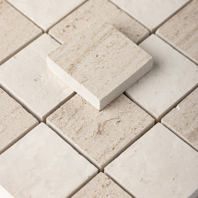 Checker 2x2 Mosaic | Relvinha & Portland Creme Limestone