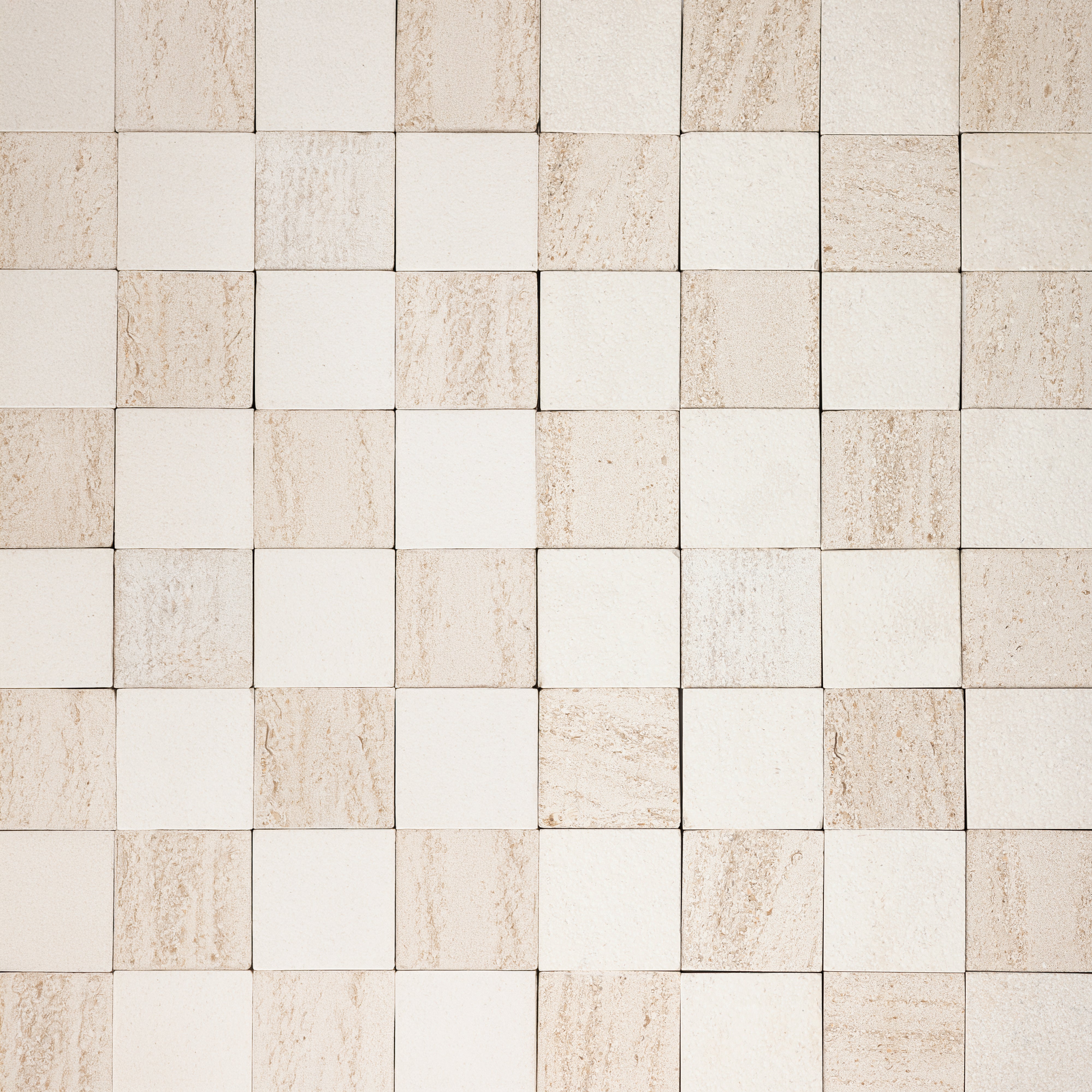 Checker 2x2 Mosaic | Relvinha + Portland Creme Limestone