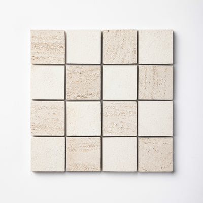 Checker 2x2 Mosaic | Relvinha + Portland Creme Limestone