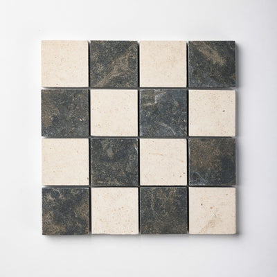 Checker 2x2 Mosaic | Moelanos Limestone + Fatima Limestone