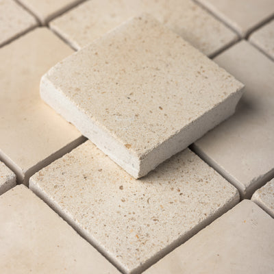 Checker 2x2 Mosaic | Moelanos +Portland Creme Limestone