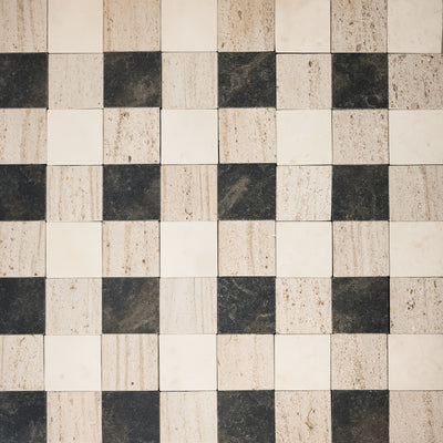 Plaid 2x2 Mosaic IV | Fatima & Relvinha & Portland Creme Limestone