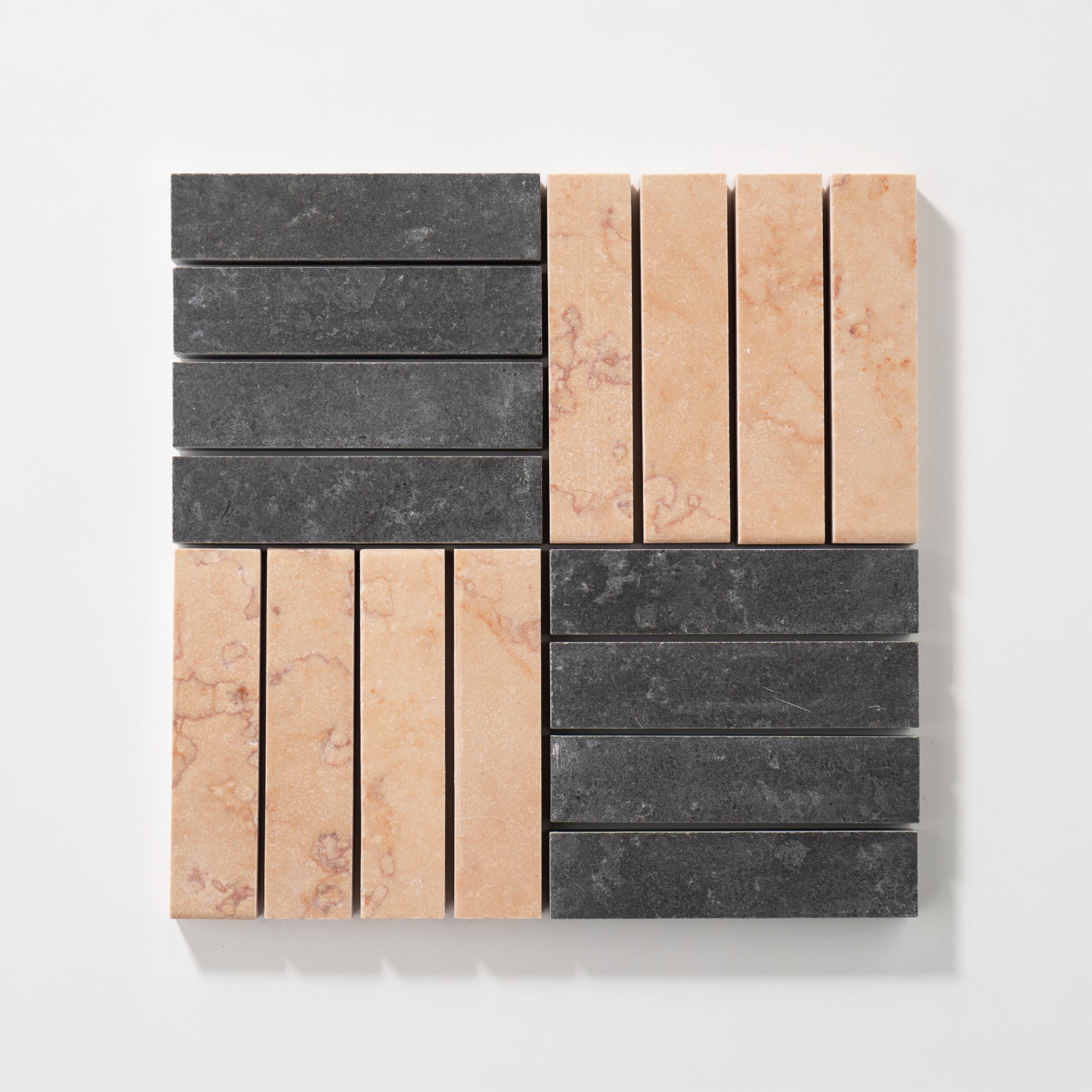 Axelle Mosaic I | Black & Pink Limestone