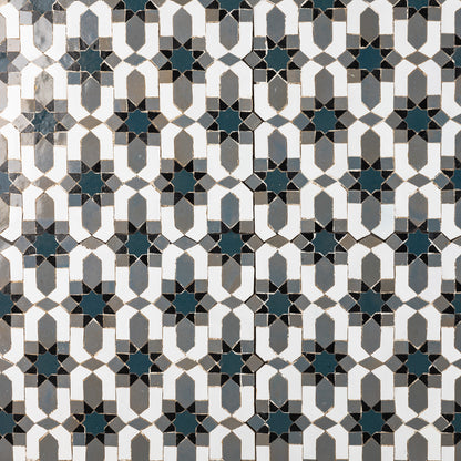 Zellige Mosaic 758-E | Color: (825-812-840-839)