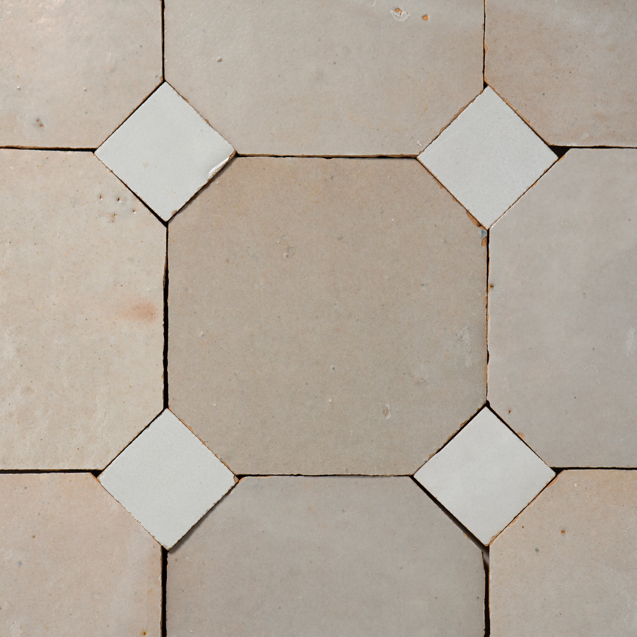 811 White X 801 White | Octagon & Dot Zellige Mosaic