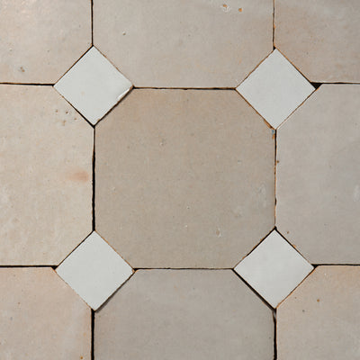 811 White X 801 White | Octagon & Dot Zellige Mosaic