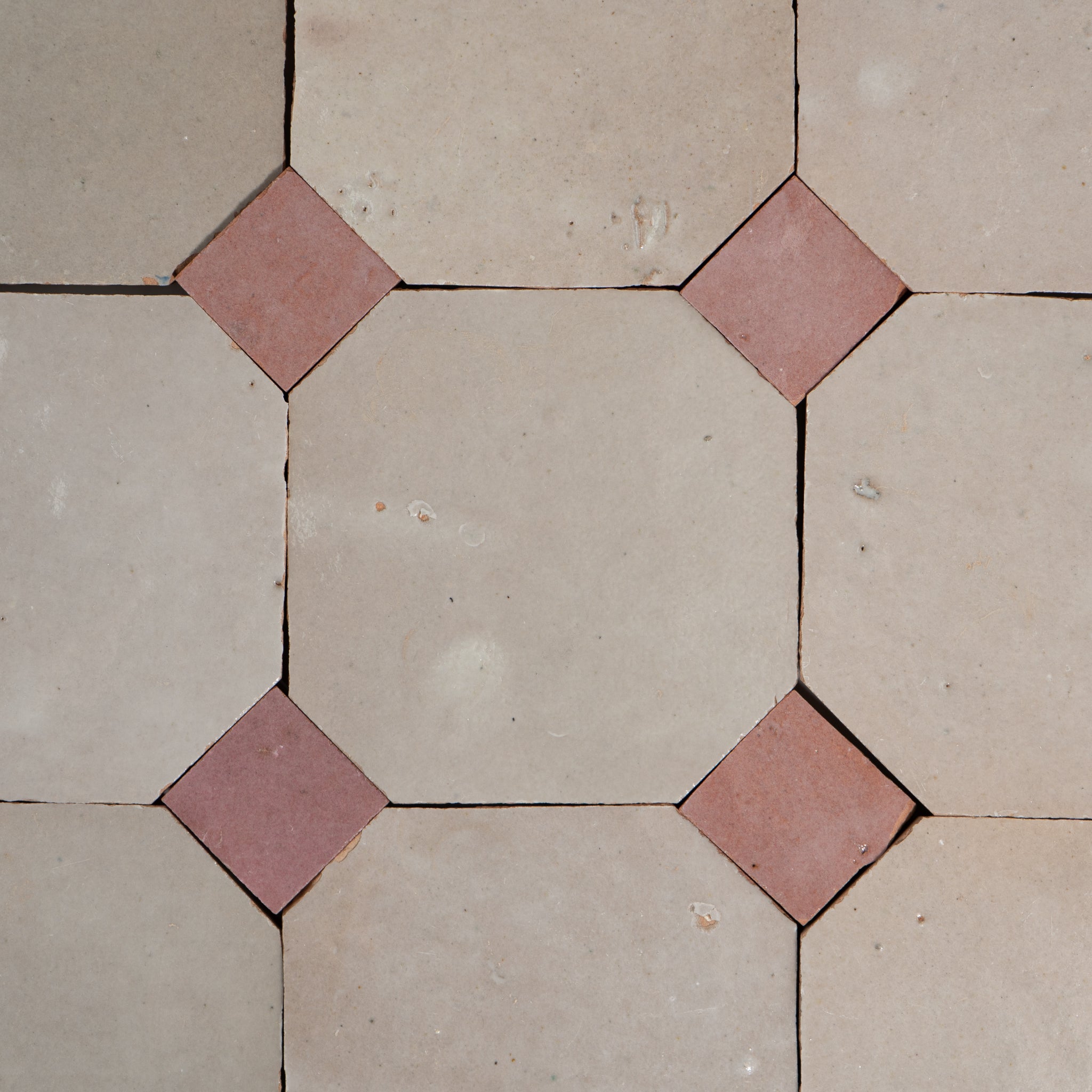 811 White X 819 Pink | Octagon & Dot Zellige Mosaic