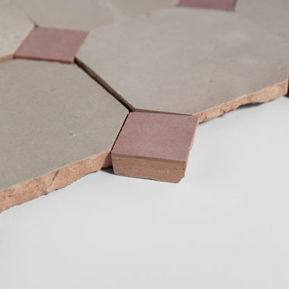 811 White X 819 Pink | Octagon & Dot Zellige Mosaic