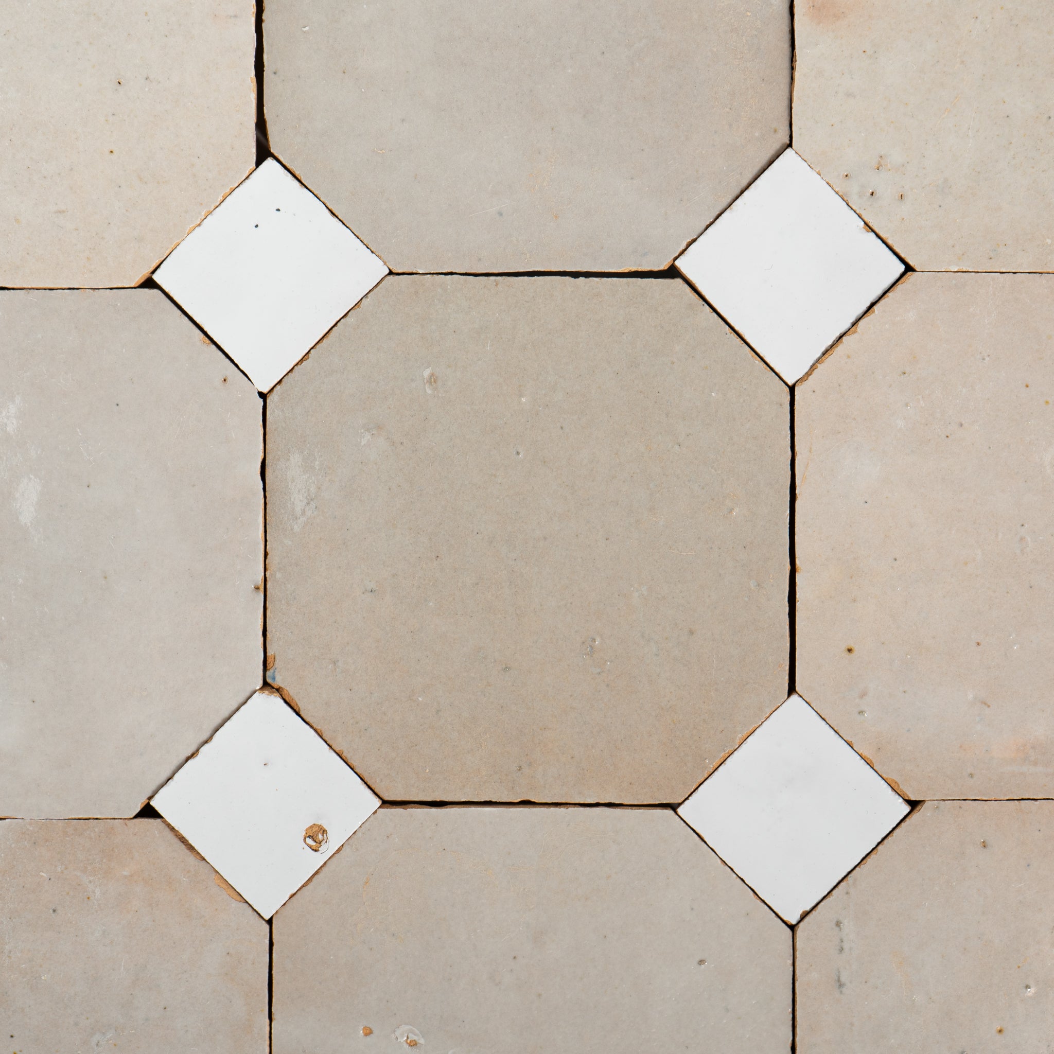 811 White X 825 White | Octagon & Dot Zellige Mosaic