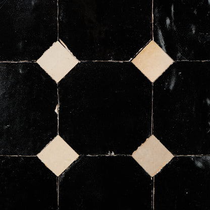 839 Black X 811 DL White | Octagon & Dot Zellige Mosaic