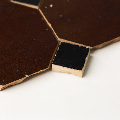 817 Brown X 839 Black | Octagon & Dot Zellige Mosaic