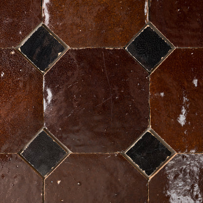 817 Brown X 839 Black | Octagon & Dot Zellige Mosaic
