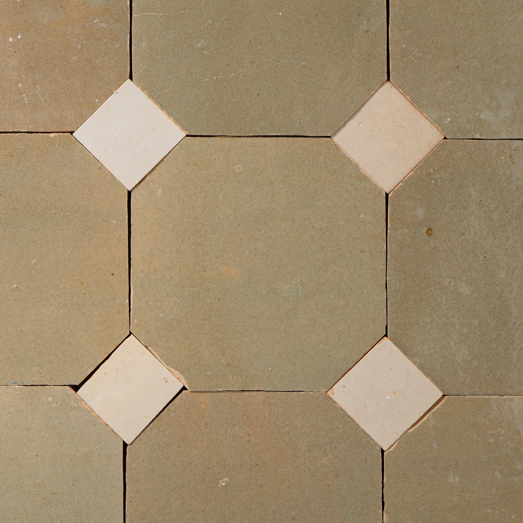 824 Yellow X 811 DL White | Octagon & Dot Zellige Mosaic