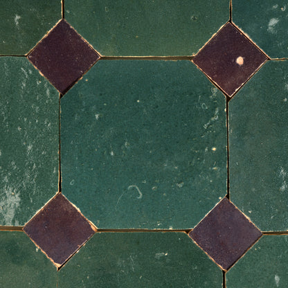 840 Green X 830 Purple | Octagon & Dot Zellige Mosaic