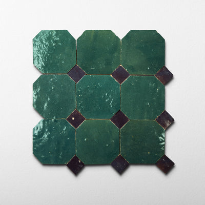 840 Green X 830 Purple | Octagon & Dot Zellige Mosaic