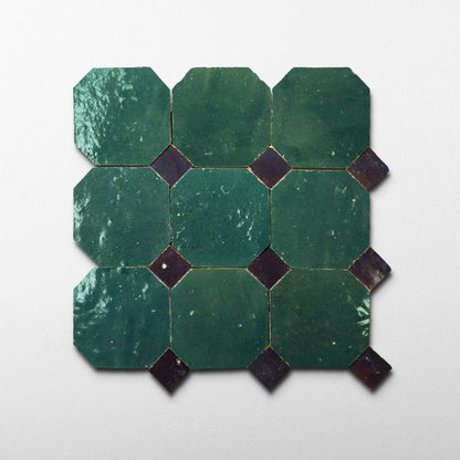 840 Green X 830 Purple | Octagon & Dot Zellige Mosaic
