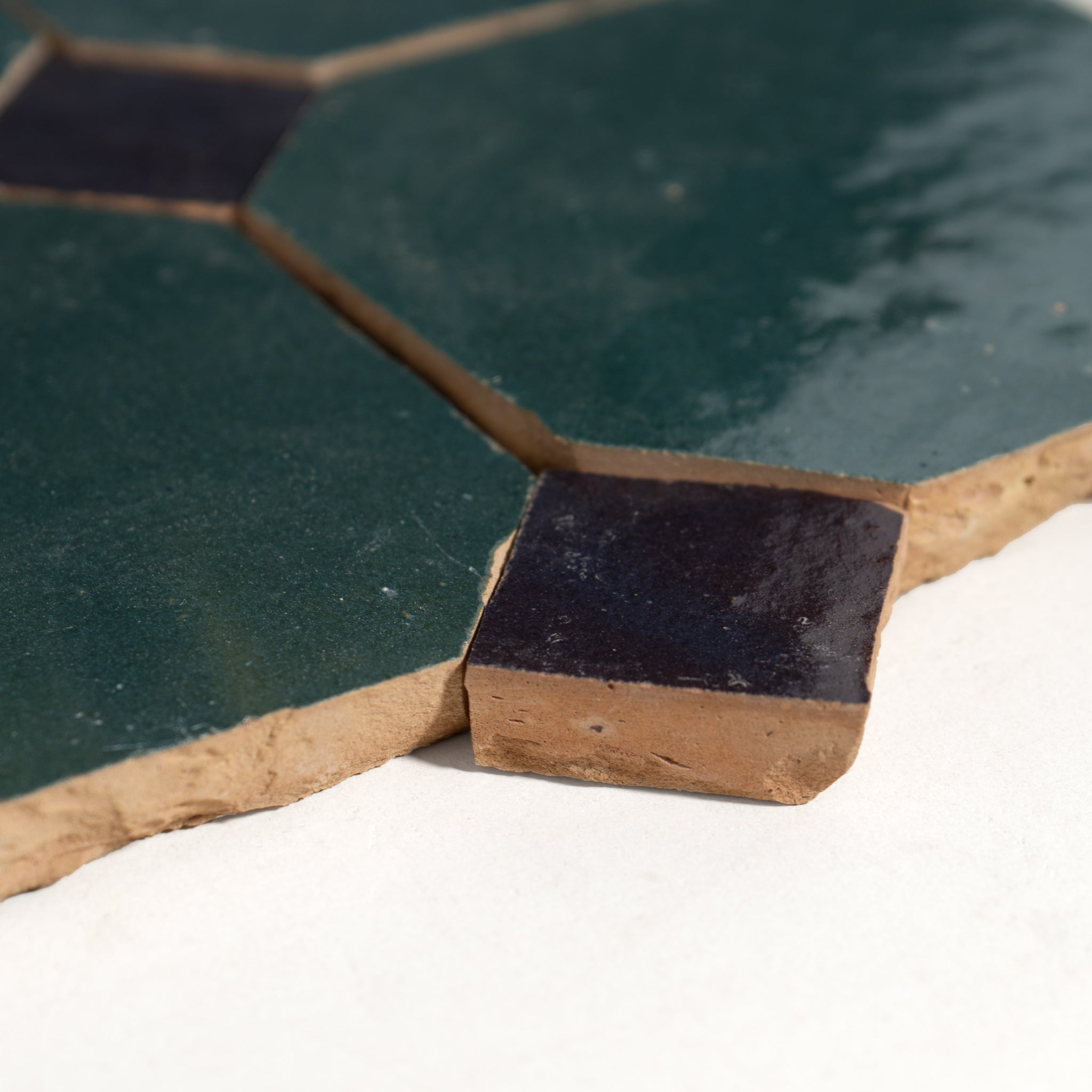 840 Green X 830 Purple | Octagon & Dot Zellige Mosaic