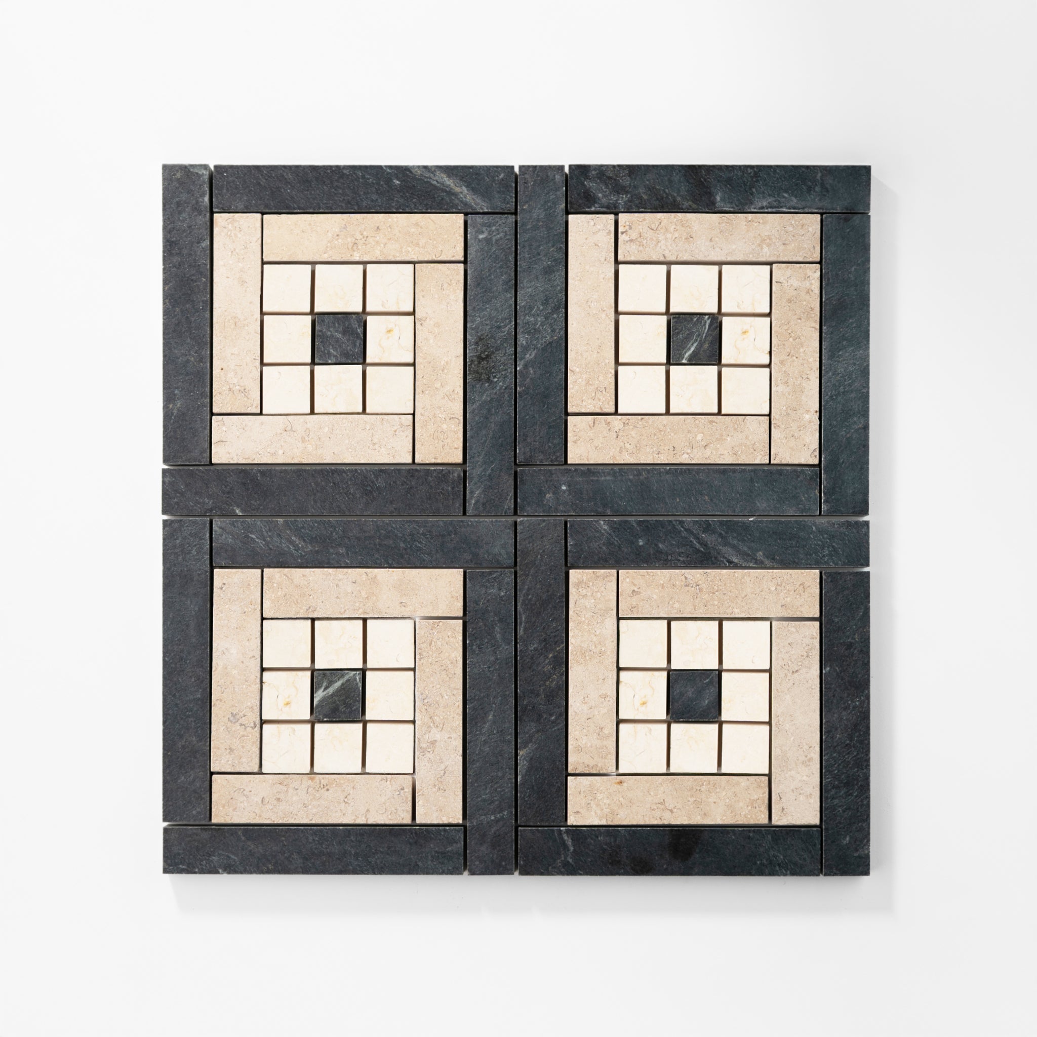 Véronique Mosaic I | Caressi Verde Marble & White & Beige Limestones