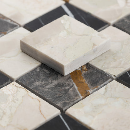 Plaid 2x2 Mosaic II | Ceppo di Sicily & Sahara Noir & Bronze Fantasy Marble