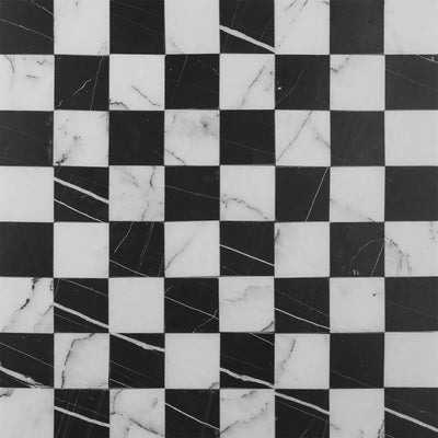 Checker 2x2 Mosaic | Sahara Noir & Lilac Marble