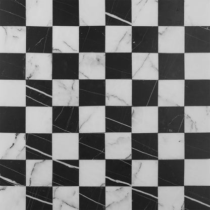 Checker 2x2 Mosaic | Sahara Noir & Lilac Marble