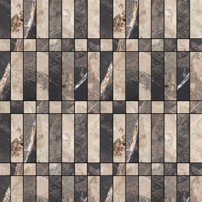 Sabine Mosaic II | Botticelli Breccia Rose & Bronze Fantasy Marble