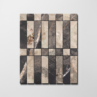 Sabine Mosaic II | Botticelli Breccia Rose & Bronze Fantasy Marble