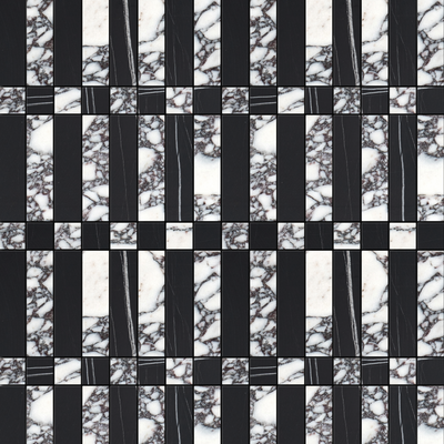 Sabine Mosaic III | Sahara Noir & Breccia Viola Marble