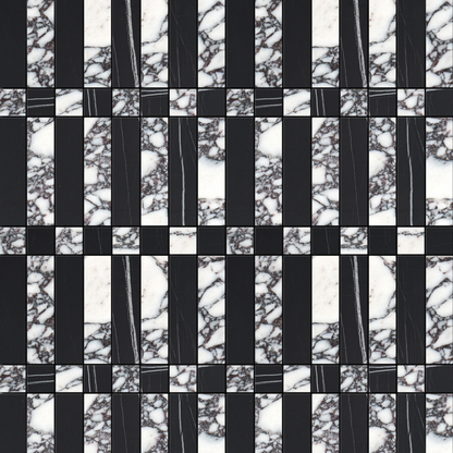 Sabine Mosaic III | Sahara Noir & Breccia Viola Marble