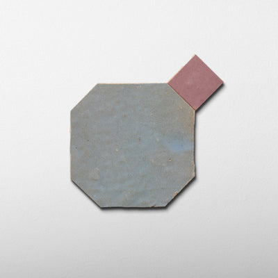 812 Grey X 819 Pink | Octagon & Dot Zellige Mosaic