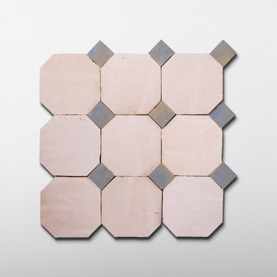 835 Pink X 812 Grey | Octagon & Dot Zellige Mosaic