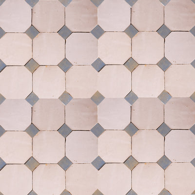 835 Pink X 812 Grey | Octagon & Dot Zellige Mosaic