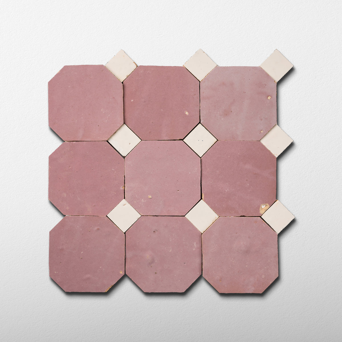 819 Pink X 802 Beige | Octagon & Dot Zellige Mosaic