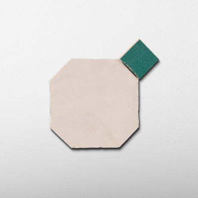 802 Beige X 807 Green | Octagon & Dot Zellige Mosaic