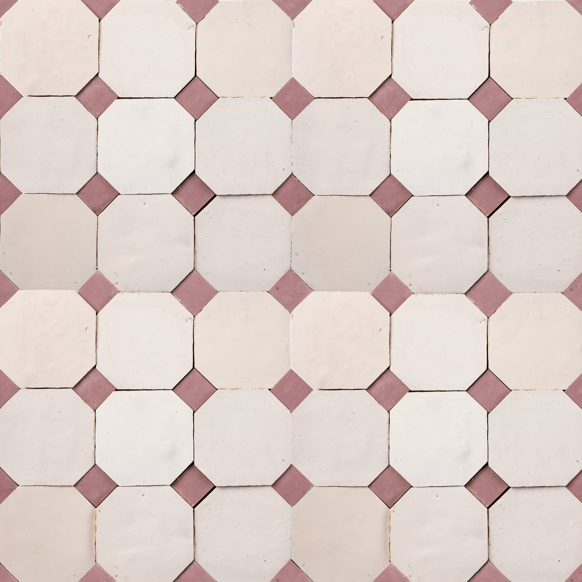 802 Beige X 819 Pink | Octagon & Dot Zellige Mosaic