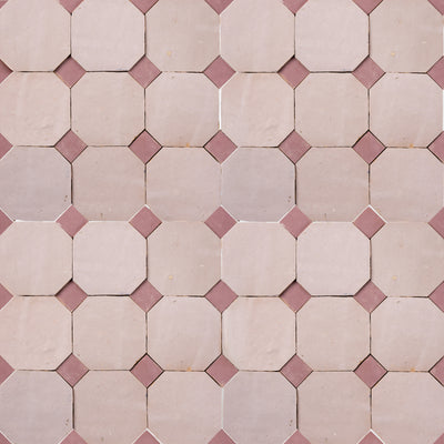 835 Pink X 819 Pink | Octagon & Dot Zellige Mosaic