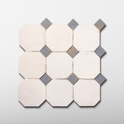 802 Beige X 812 Grey | Octagon & Dot Zellige Mosaic