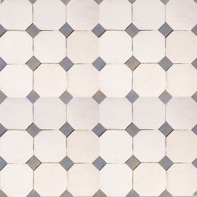 802 Beige X 812 Grey | Octagon & Dot Zellige Mosaic